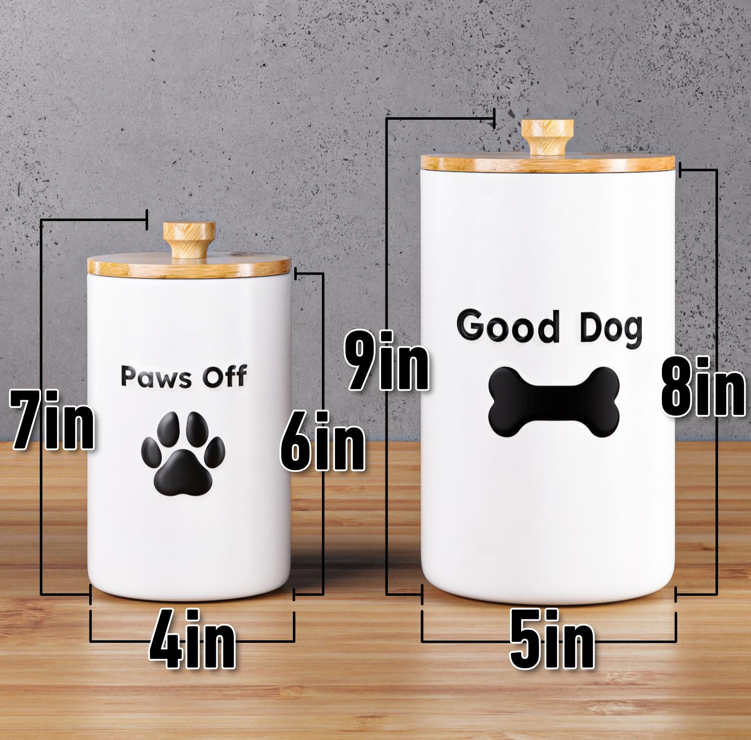 HB Design Co pet treat canister on counter ready for daily use
