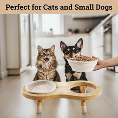 HB Design Co white ceramic pet bowls, dishwasher and microwave safe