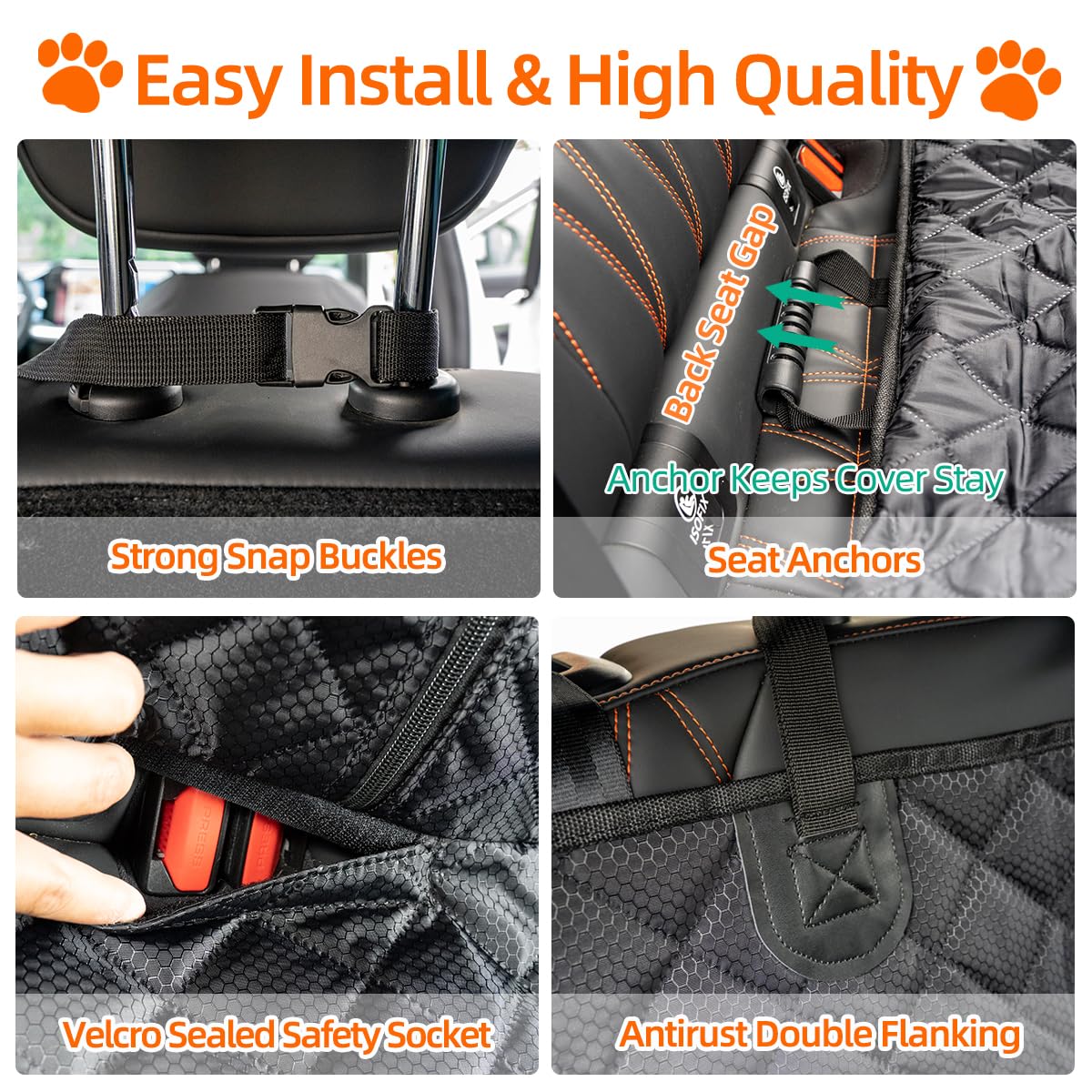 HCCW adjustable straps secure to headrests