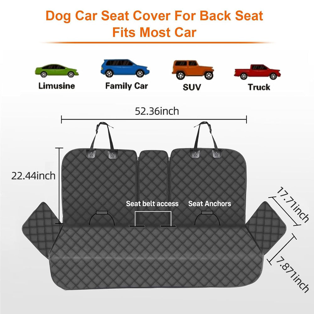 HCCW back seat cover with front and side flaps for full coverage