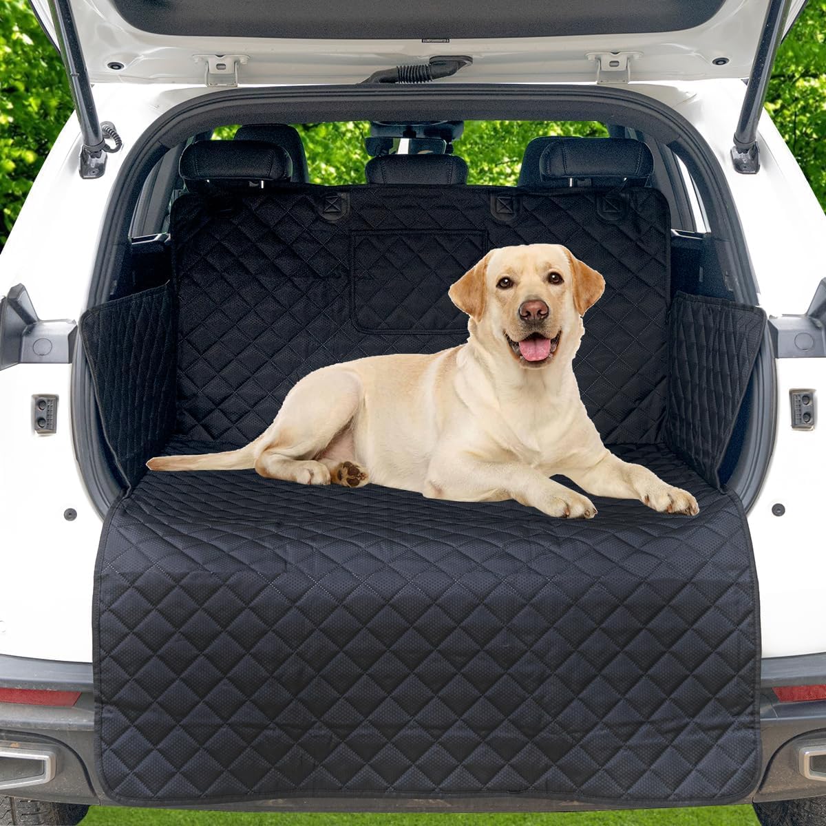 HCCW SUV cargo liner in trunk provides heavy-duty protection from spills.