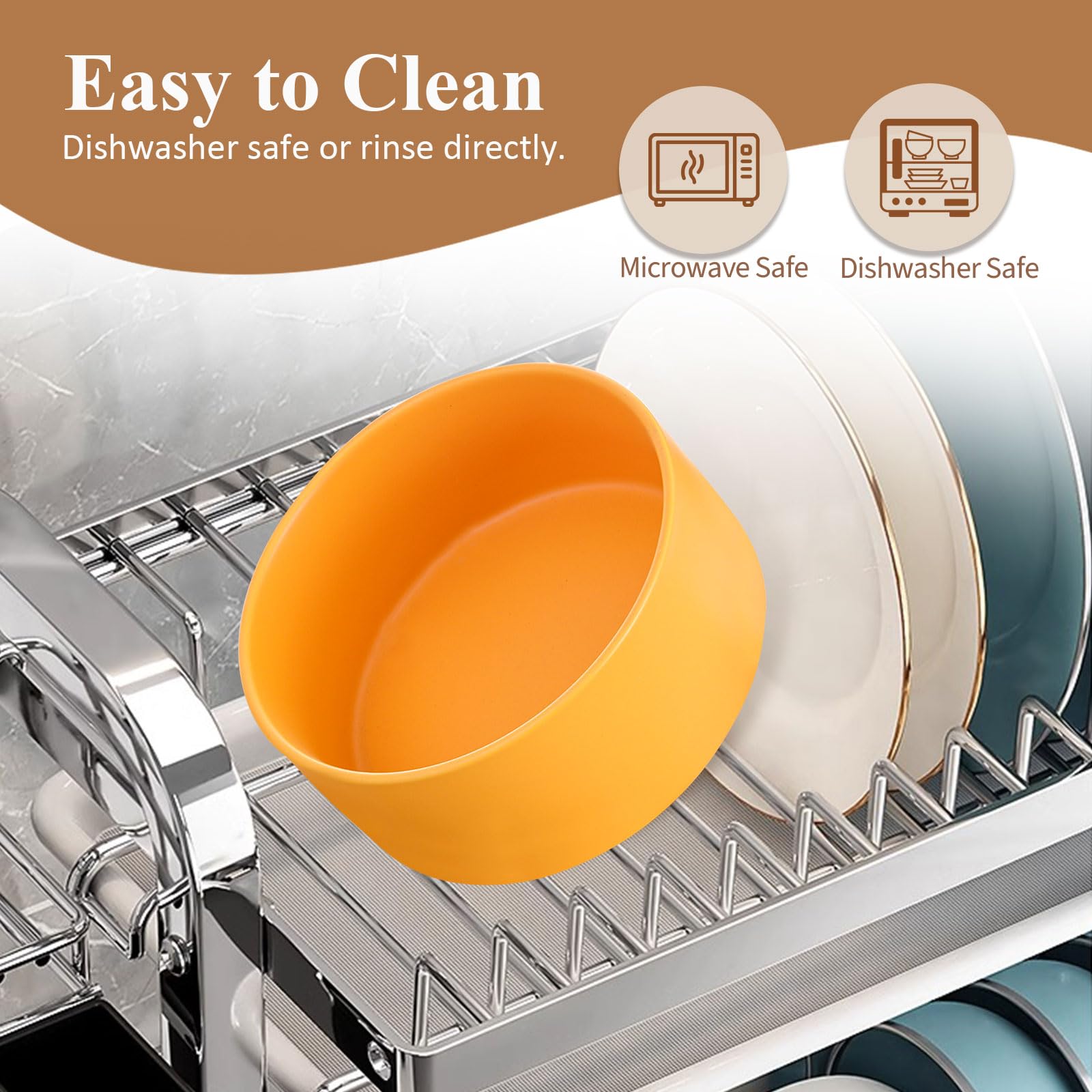 Dishwasher-safe ceramic surface of HCHLQLZ elevated bowl for easy cleaning.