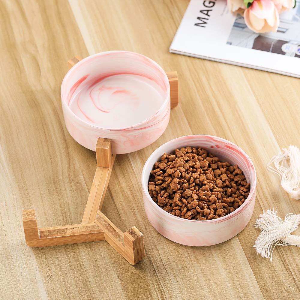 HCHLQLZ set of two pet bowls provides coordinated feeding stations.