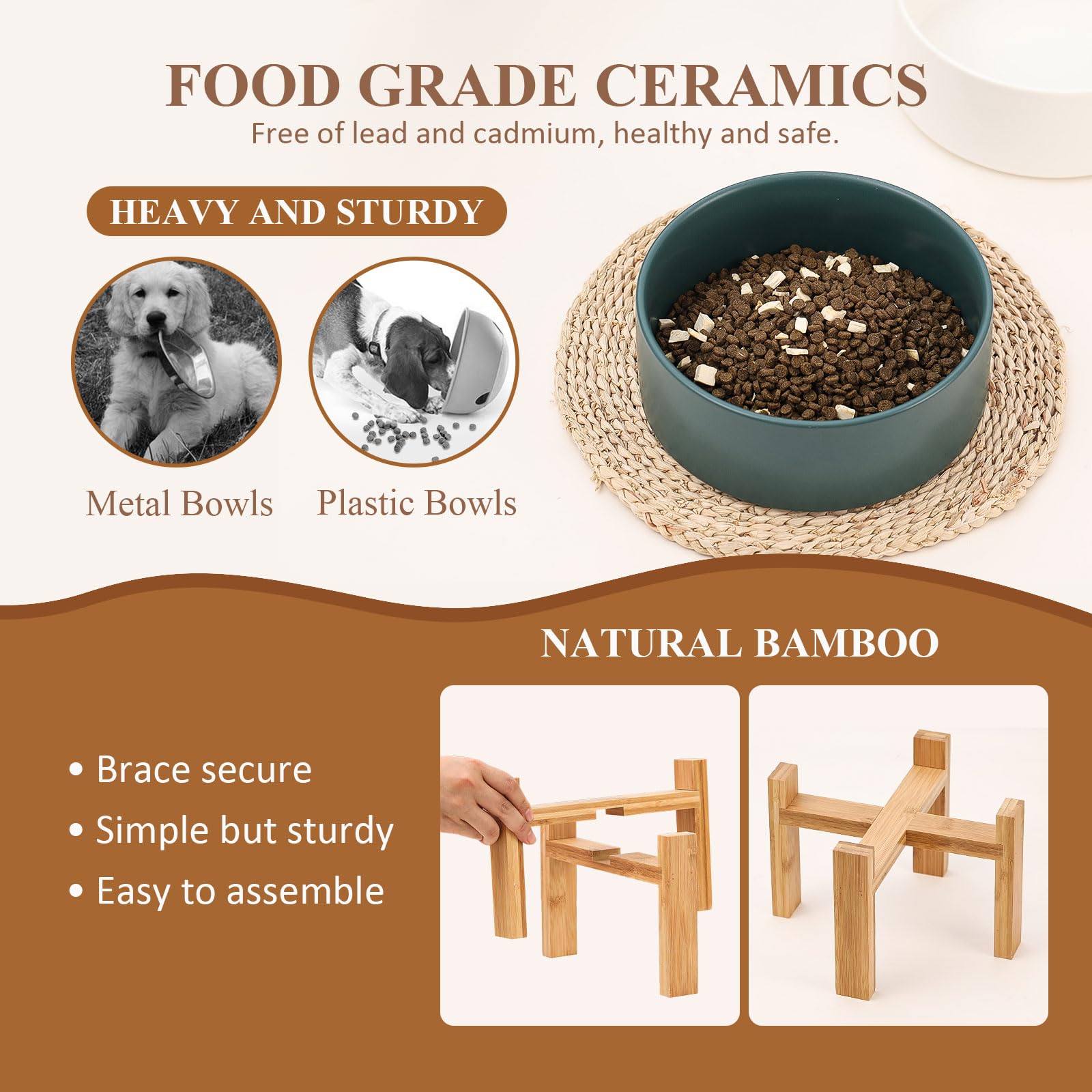 Dog eating from flat-faced friendly bowl designed for whisker comfort