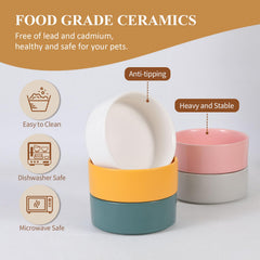 HCHLQLZ non-slip wood stand keeps bowls steady while pets eat.