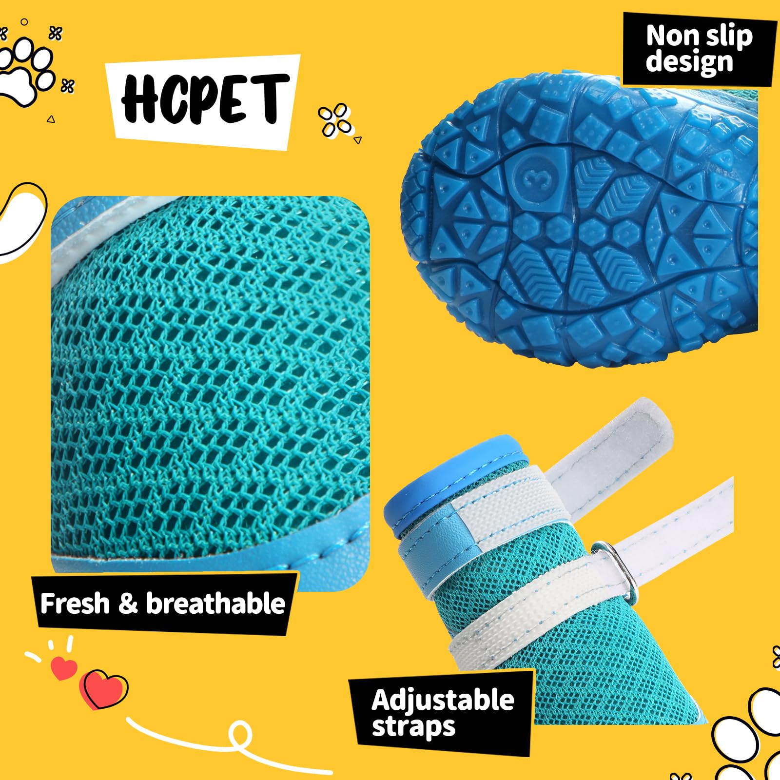 Hcpet anti-slip sole provides steady footing on hardwood floors.