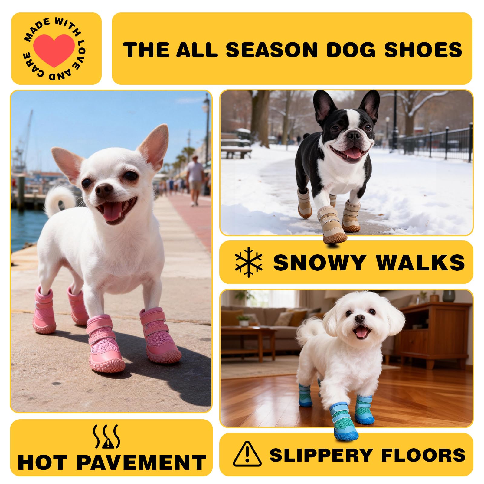 Hcpet paw protection against heat and snow during outdoor use.