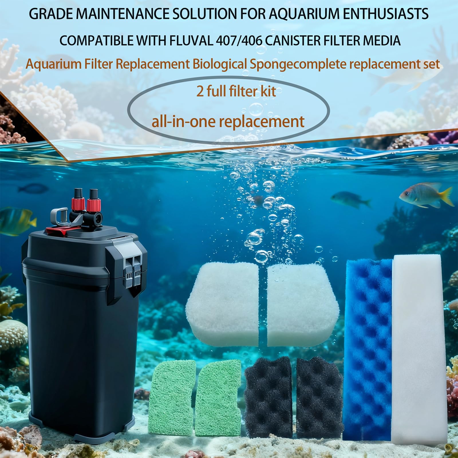 HCPJT 42-pack blue Bio Foam focuses on high flow filtration and debris interception.
