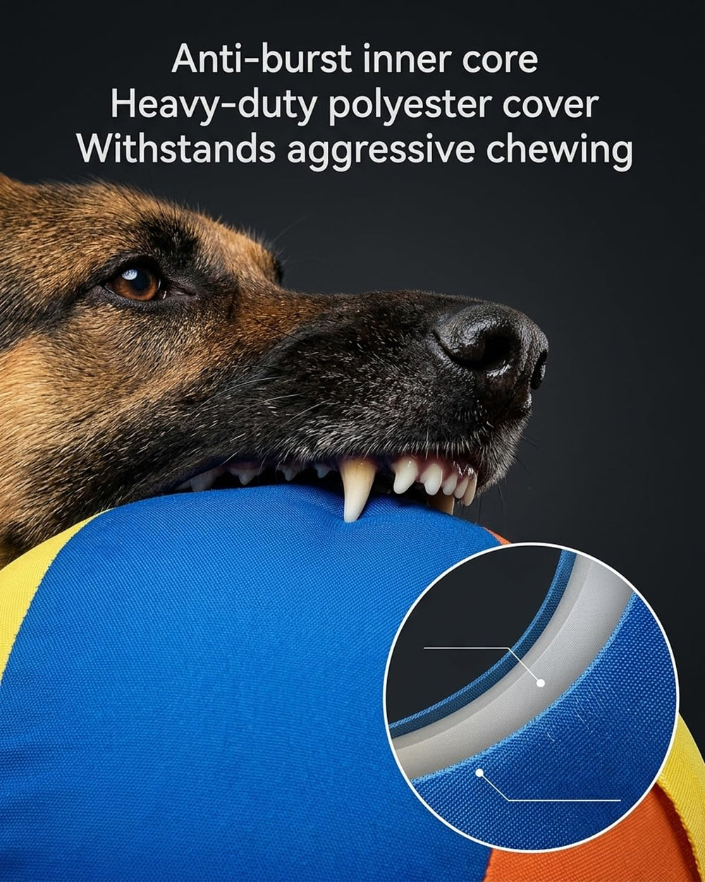 HCPPKZL Calming Jumbo Ball bright blue yellow visibility for outdoor play.