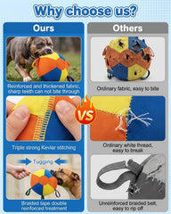 HCPPKZL Calming Jumbo Ball tear-resistance closeup, built to withstand enthusiastic chewers.