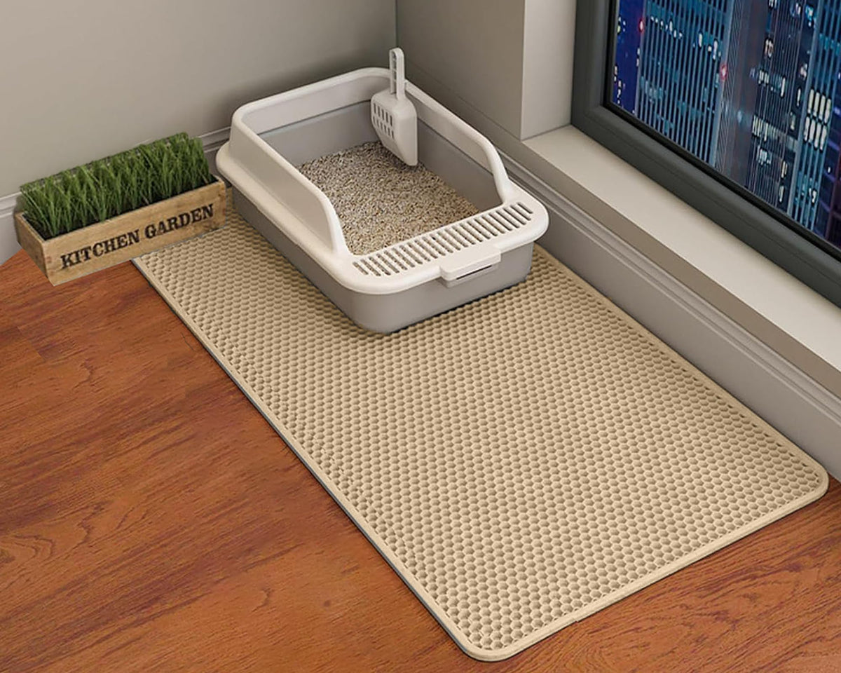 HCY&WLD Cat Litter Mat concealed double structure captures litter and keeps floors clean