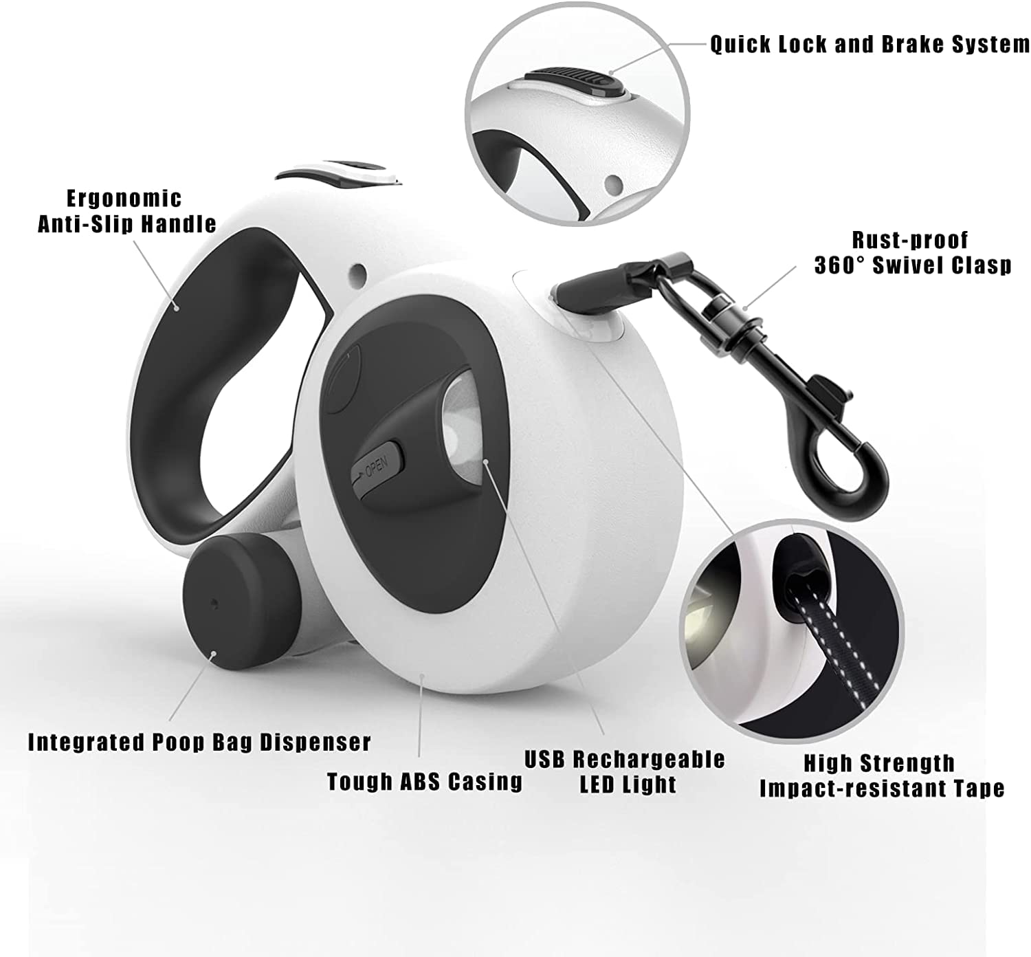 HCY&WLD leash LED light boosts visibility during night walks