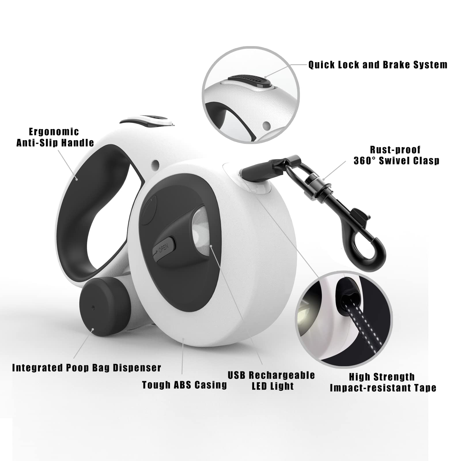 HCYWLD LED light on leash boosts nighttime visibility
