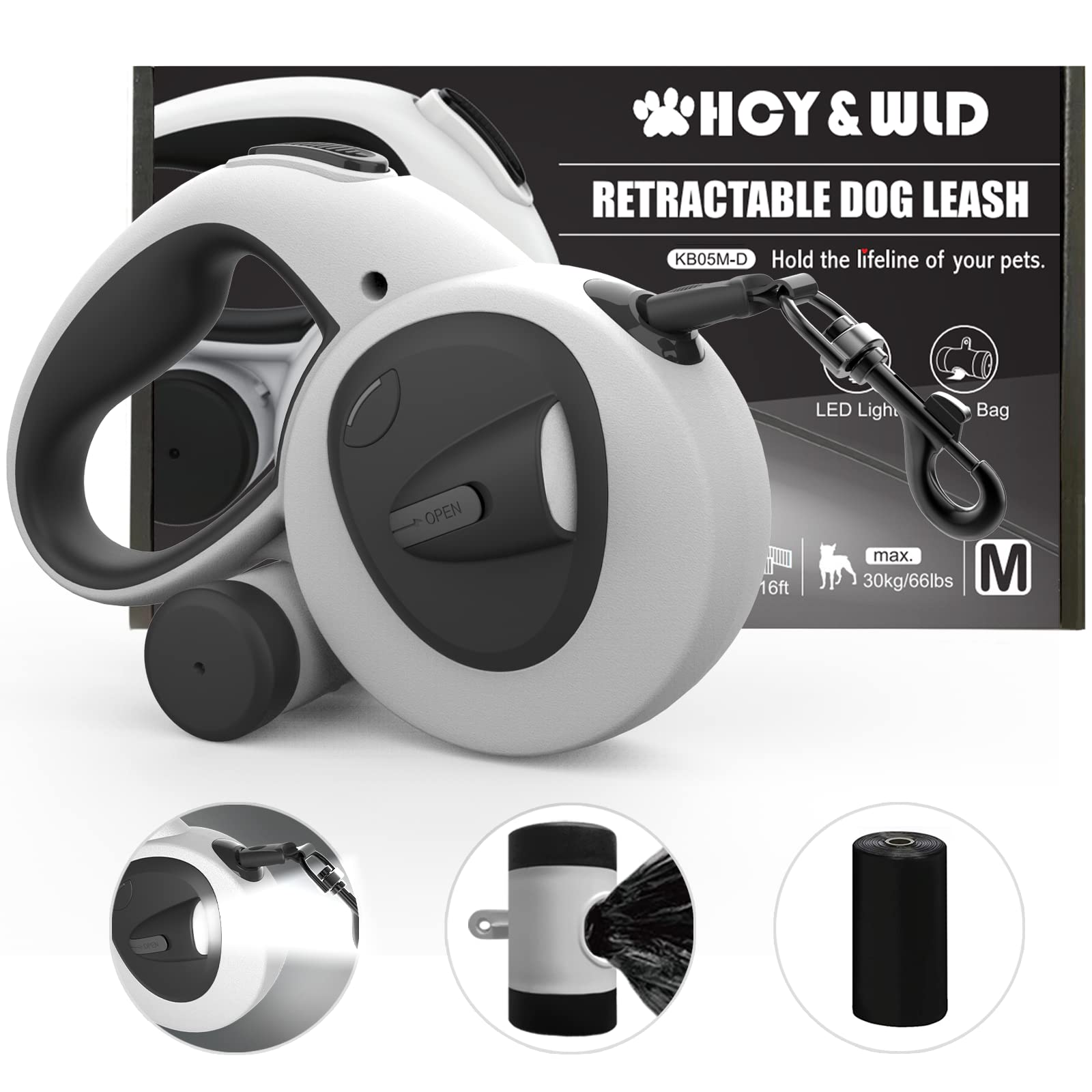 HCYWLD upgrade 4-in-1 retractable leash for easy daily walks
