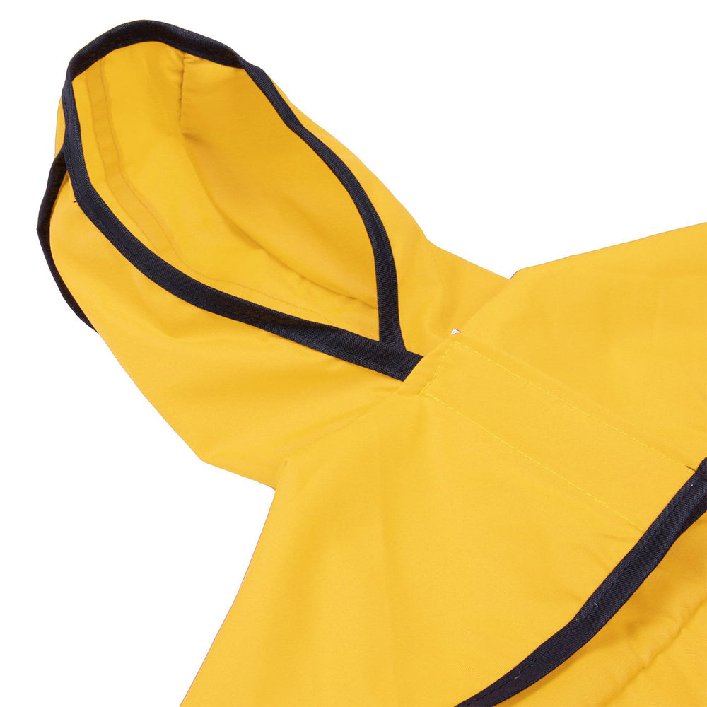 HDE dog raincoat jacket has an adjustable belly strap for secure fit.