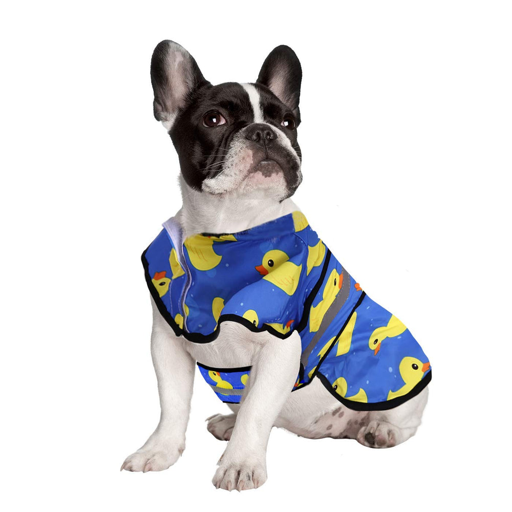 HDE raincoat shows leash hole for easy harness attachment