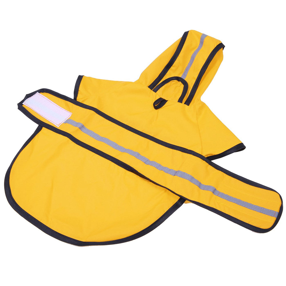 HDE dog raincoat yellow harness opening simplifies outdoor walks