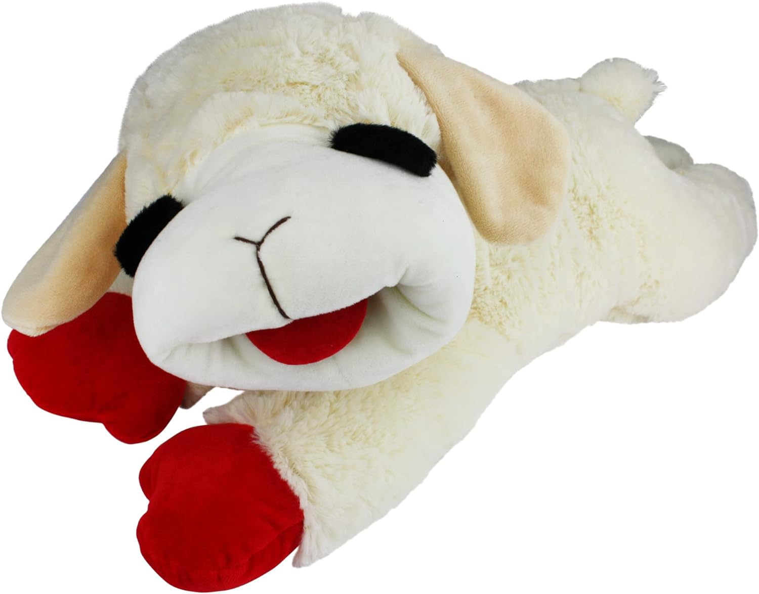 HDP Lambchop plush dog toy 24-inch white, perfect for big dogs at play and cuddle time