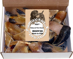 HDP Large Hooves Naturals chew closeup shows angled surfaces for teeth cleaning and gum massage.