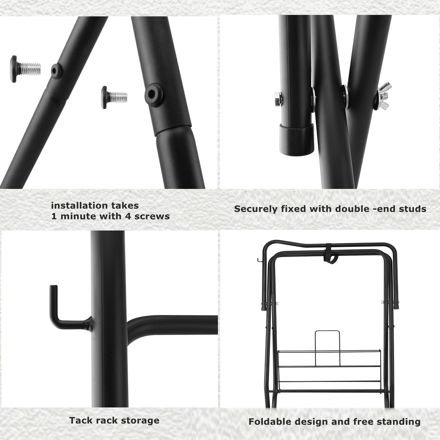 HDYEGY detachable saddle rack offers flexible display and safe storage.