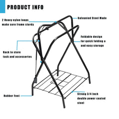 HDYEGY heavy-duty steel frame supports saddles securely.