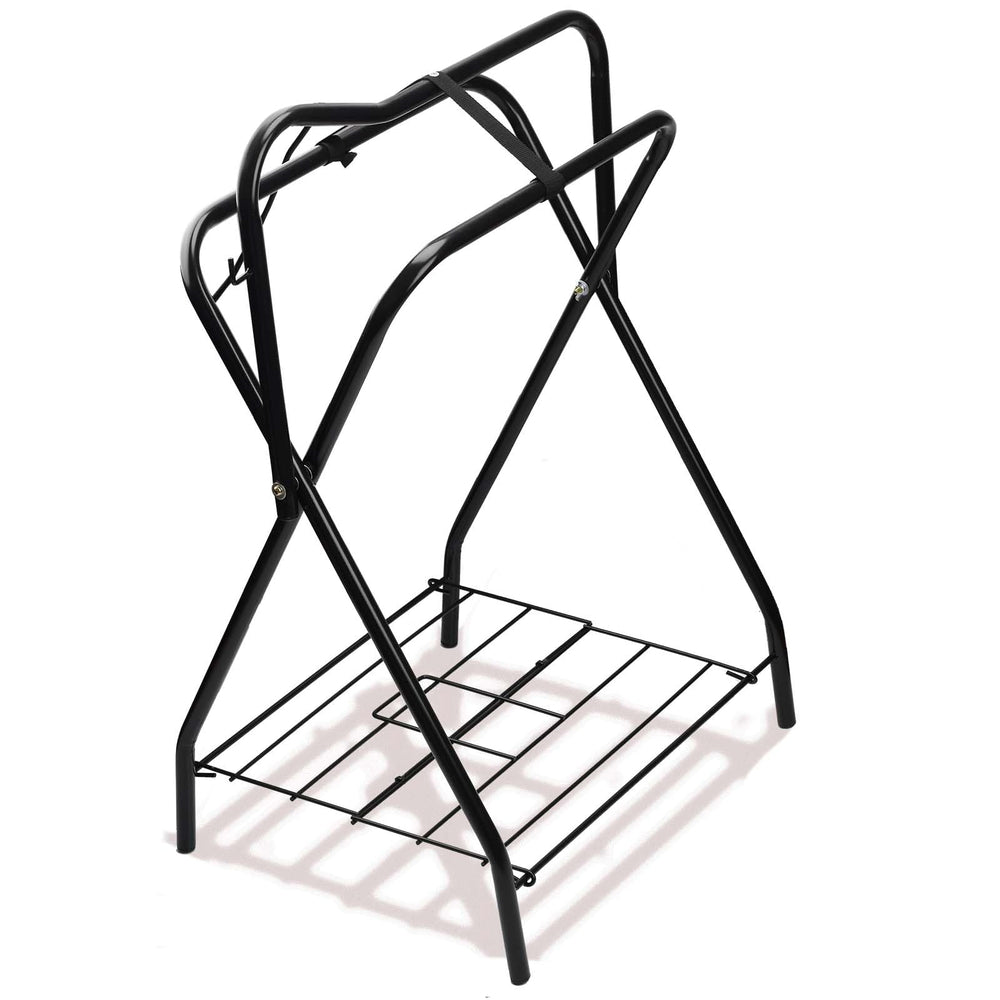 HDYEGY saddle rack folded for compact storage and quick setup.