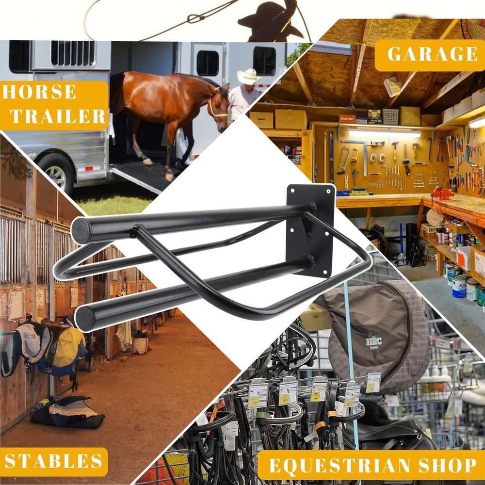 HDYEGY saddle rack image demonstrates space-saving organization in a barn