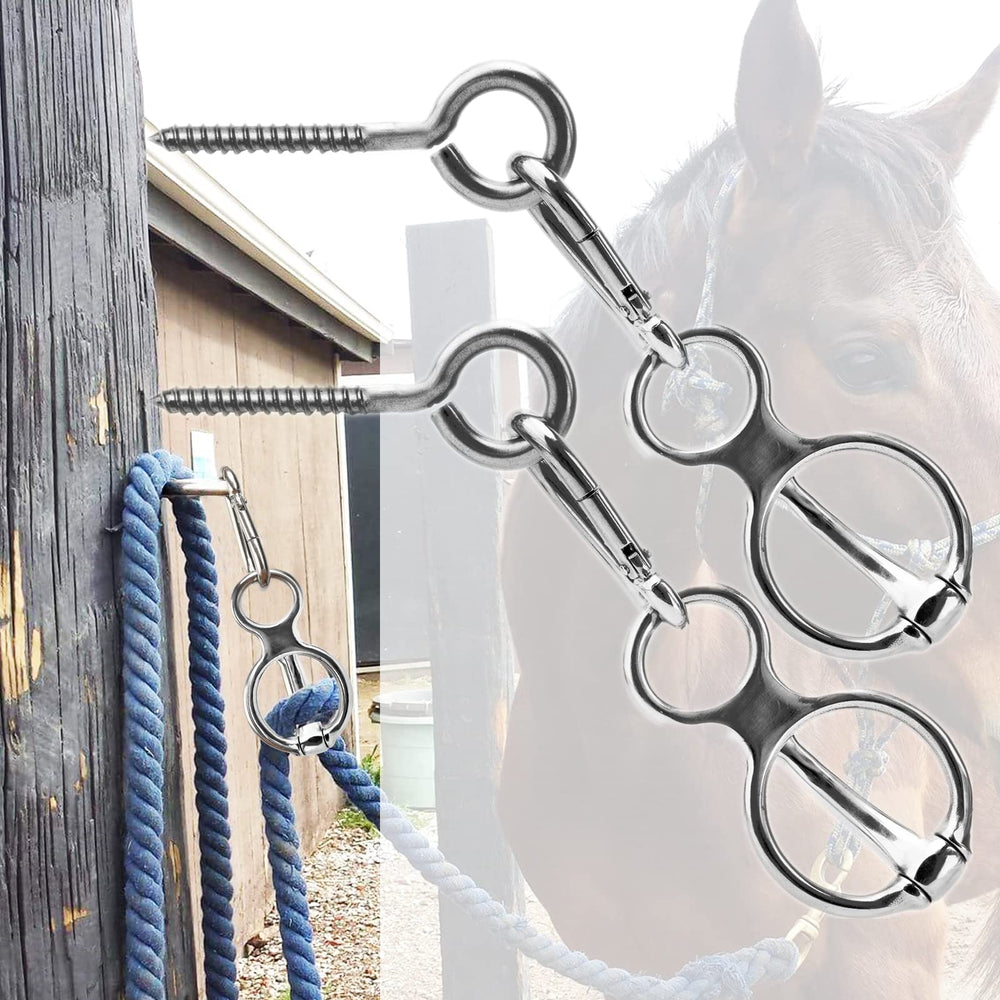 HDYEGY stainless steel horse tie ring closeup shows rugged durability