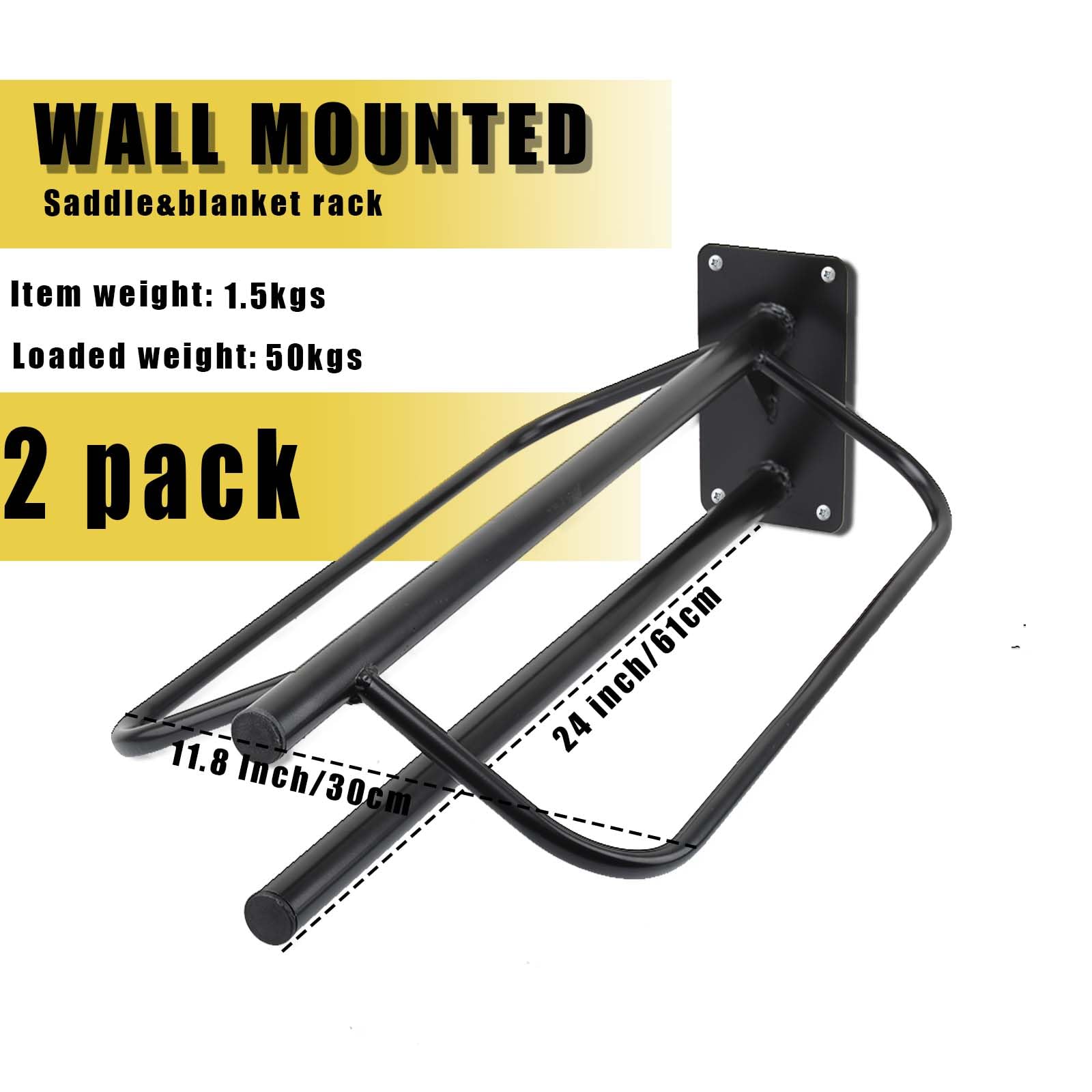 HDYEGY wall-mounted saddle rack installation image shows easy mounting for secure storage