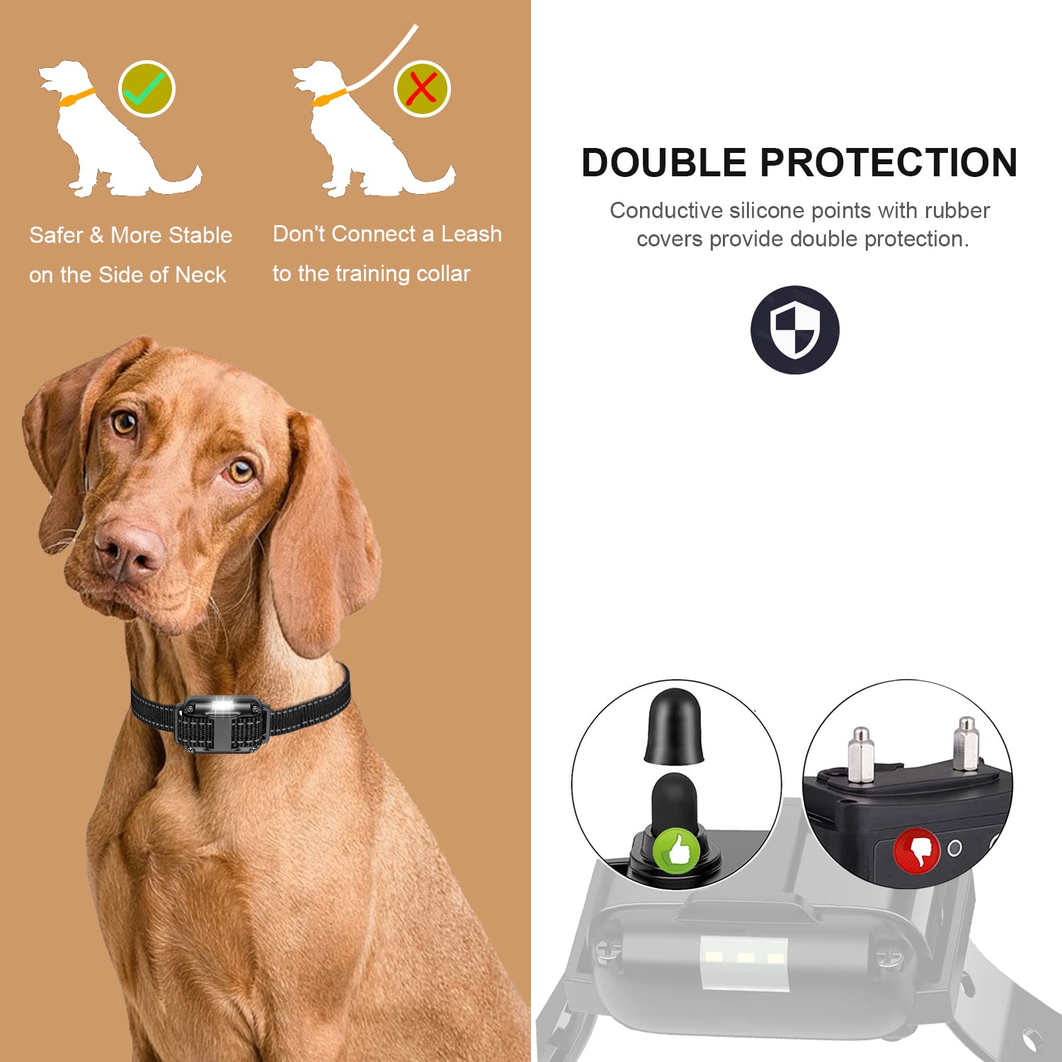 Heaflex adjustable strap fits dogs from 15 to 100 pounds.