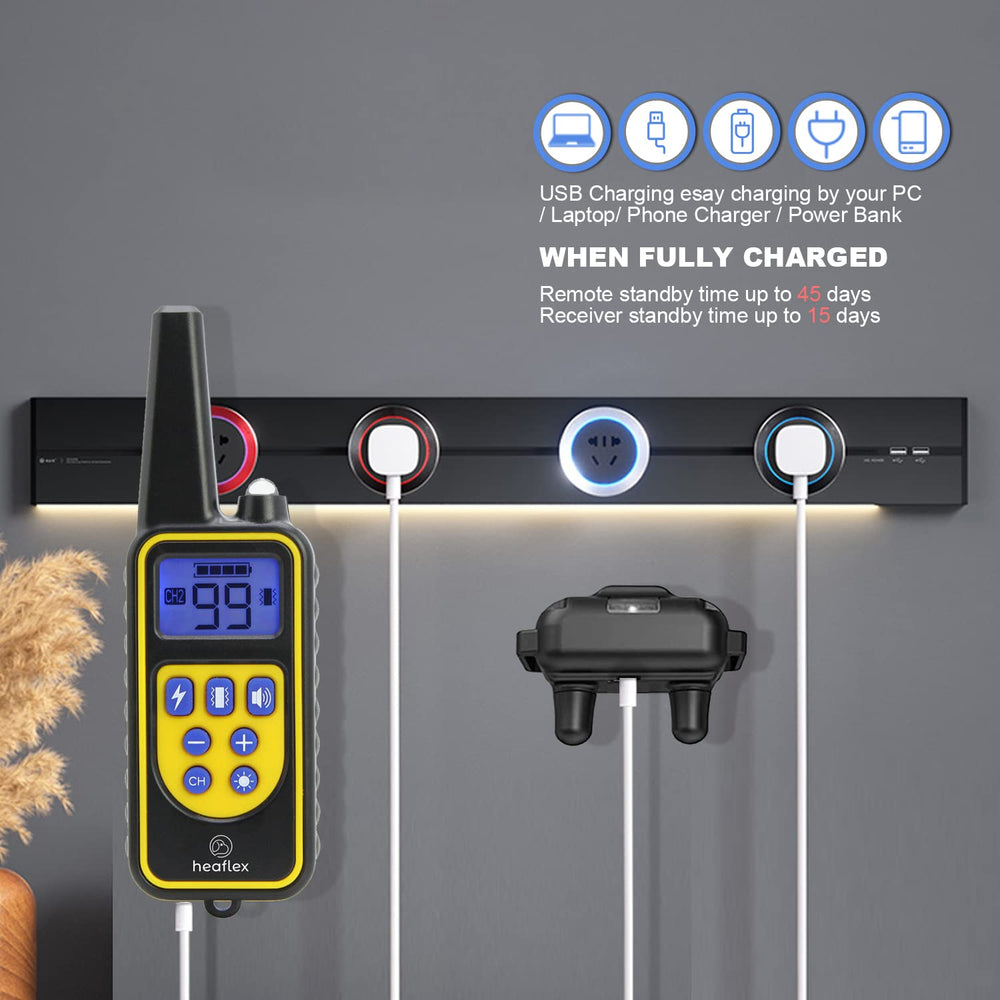 Heaflex collar vibration mode for gentle training cues.