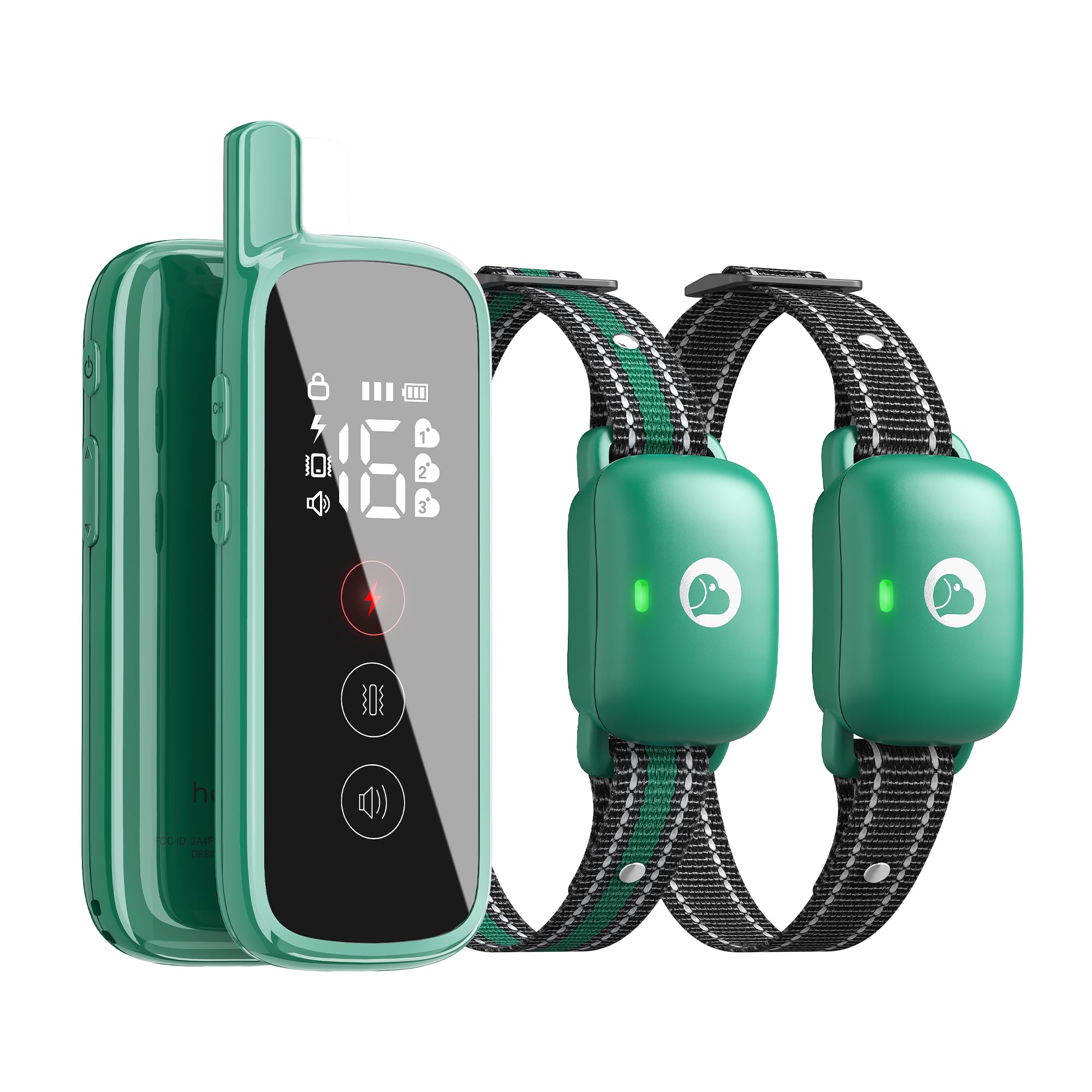Heaflex dog shock collar touch screen interface enables quick mode changes.