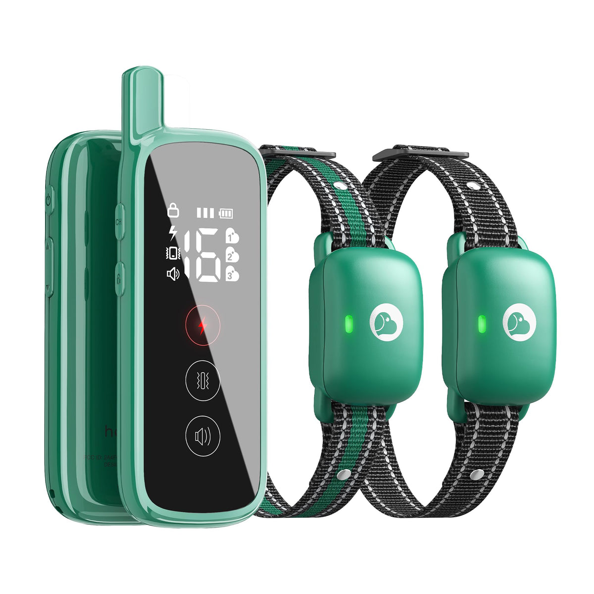 Heaflex dog shock collar touch screen interface enables quick mode changes.
