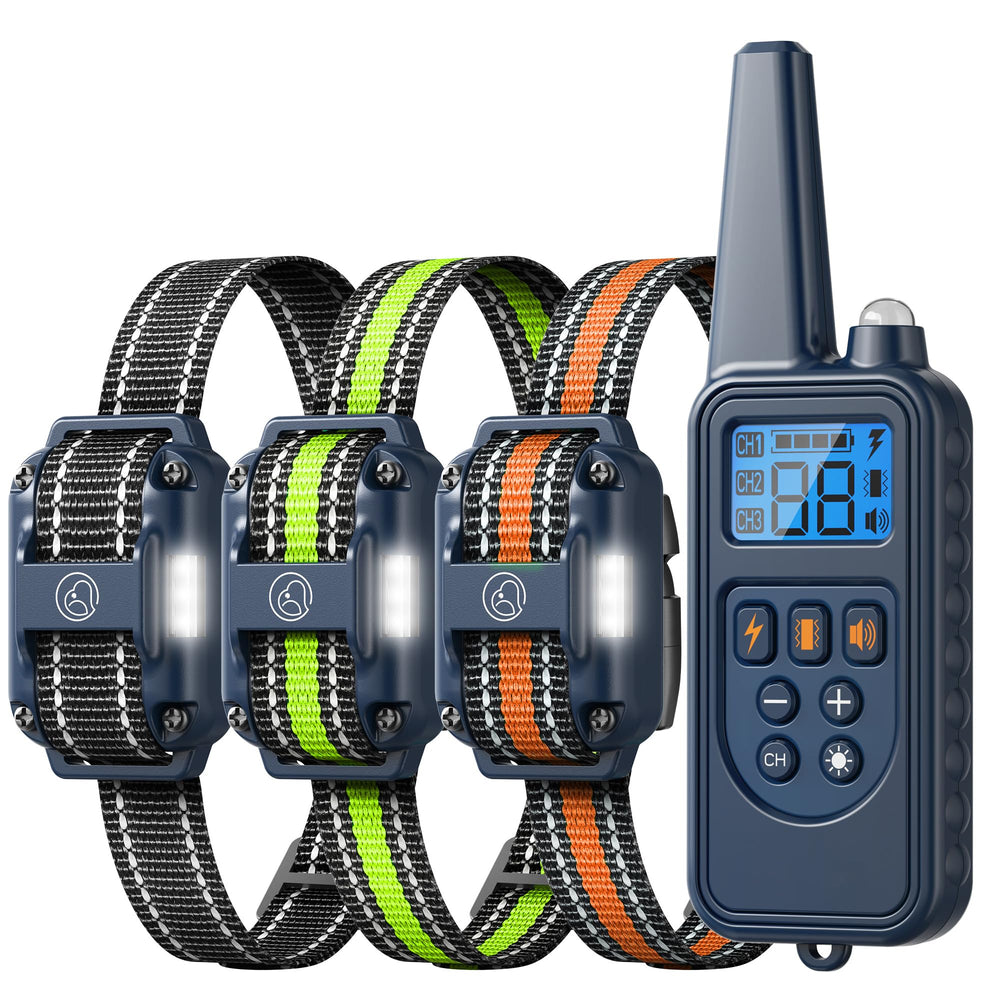 Heaflex shock collar with remote, front view for versatile dog training.