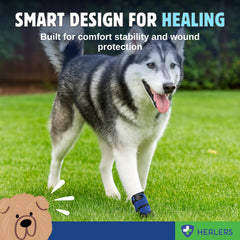 Healers PetCare breathable fabric dog bootie keeps paws cool during wear.