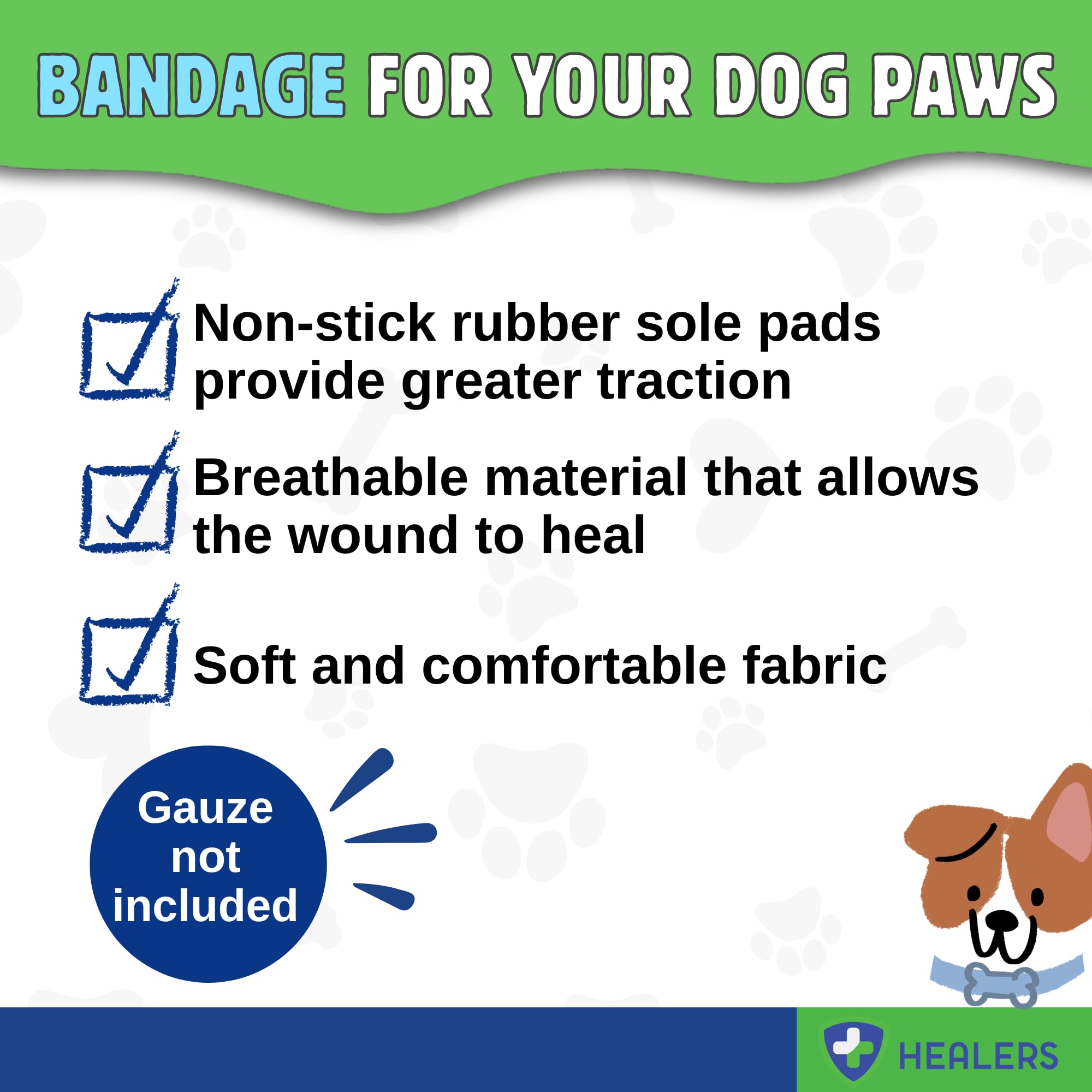 Healers PetCare quick-apply dog bootie supports fast paw protection.