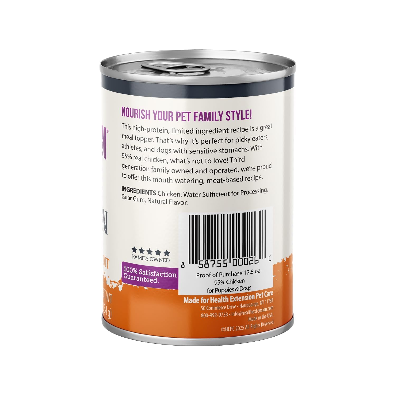Health Extension 95% Chicken wet dog food serving bowl illustrates hydration-friendly dinner