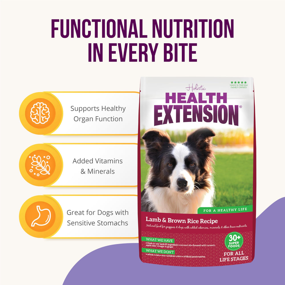 Flaxseed and coconut oil in Health Extension kibble promote skin and coat health.
