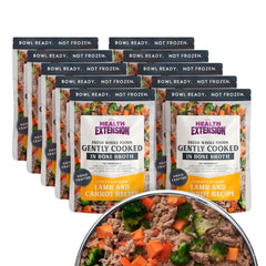 Health Extension gently cooked lamb carrots dog food bowl for picky eaters