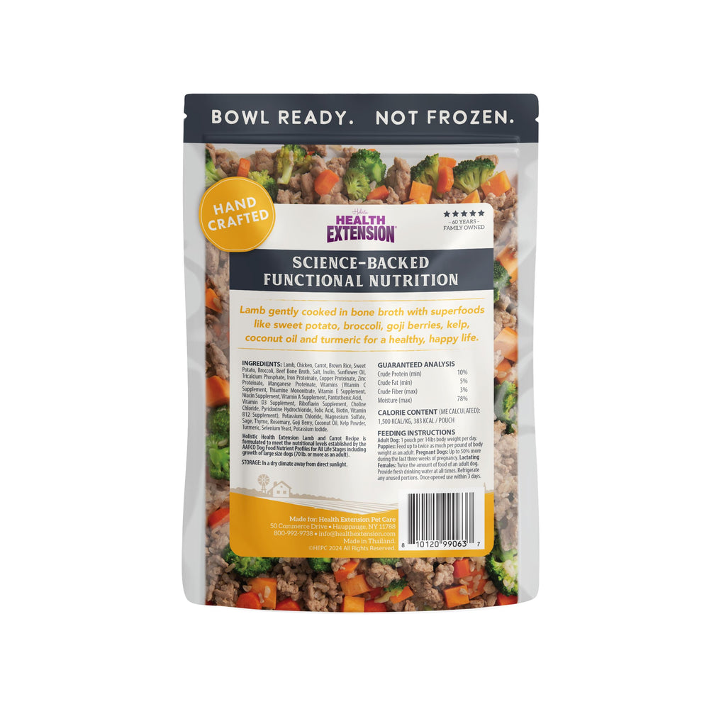 Health Extension serving pouch ready to pour for quick meals