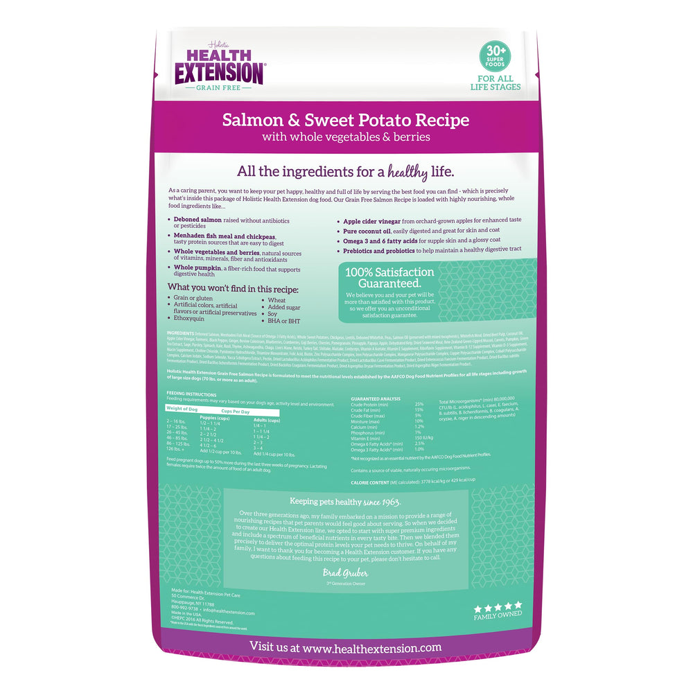 Health Extension grain-free-recipe-dog-food-bowl image suggests easy digestion