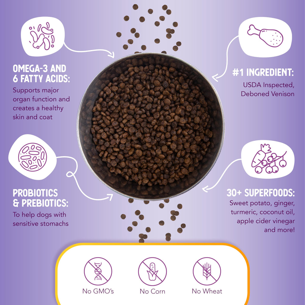 Health Extension grain-free formula with sweet potato supports easy digestion.