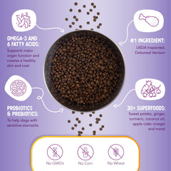 Health Extension grain-free formula with sweet potato supports easy digestion.