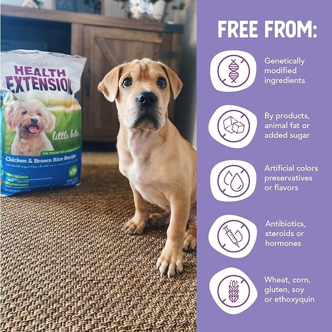 Health Extension Little Bites free of fillers and artificial additives.