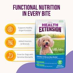 Health Extension Little Bites with probiotics supports digestion in small dogs