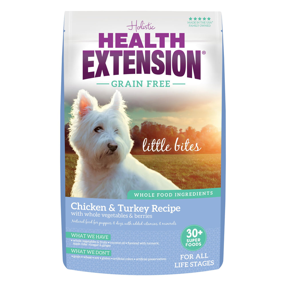 Health Extension Little Bites teacup kibble for easy chewing and daily energy