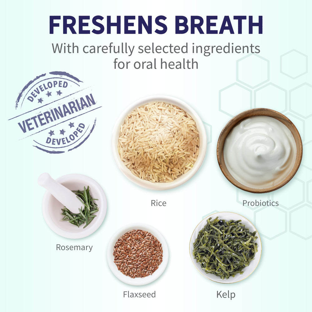 Health Extension Probiotic Dental Bones crunchy texture helps reduce plaque during chews.