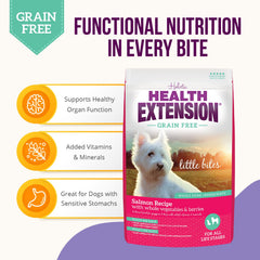 Health Extension small breed kibble piece; perfectly sized for teacups.