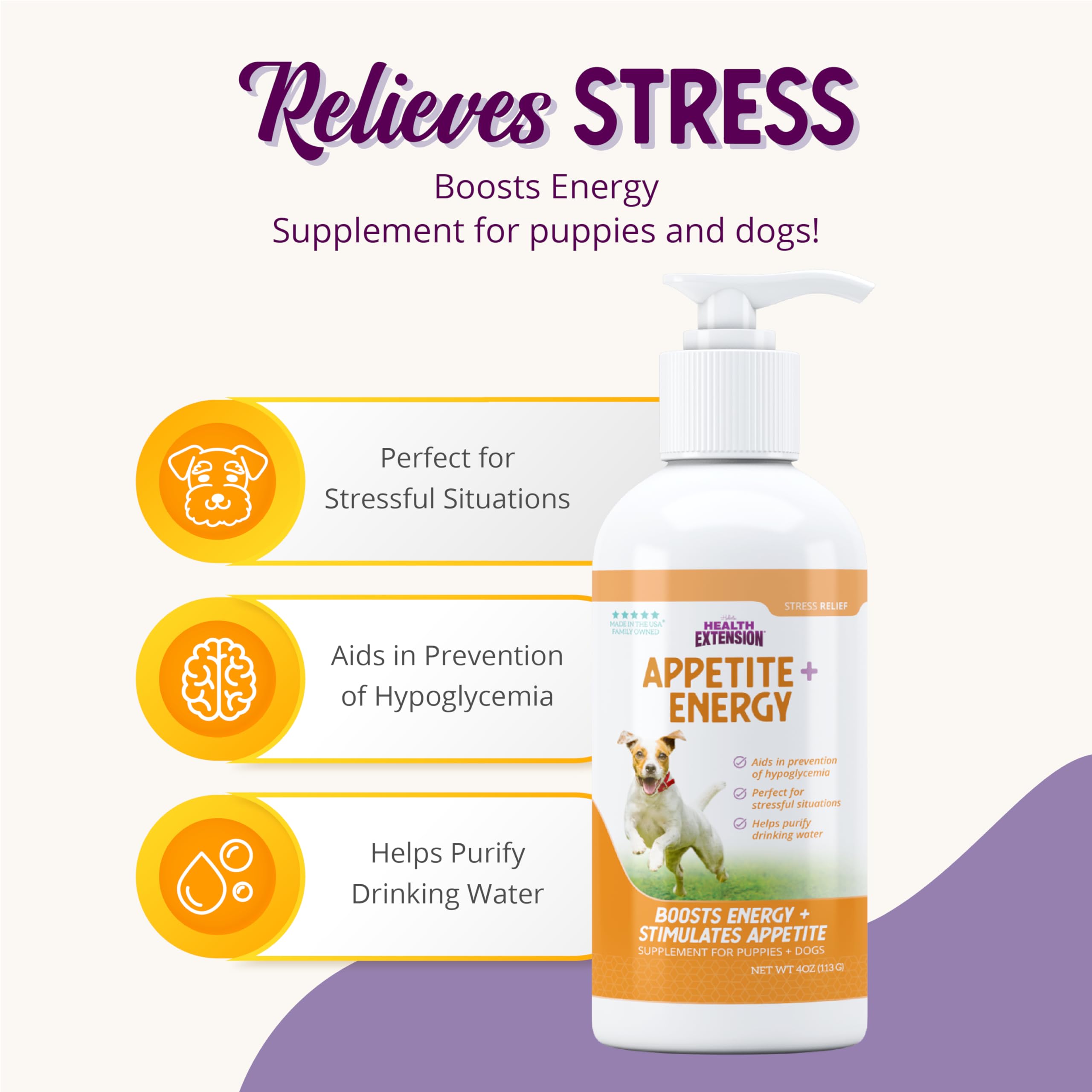 Health Extension Stress Relief helps purify drinking water for better hydration.