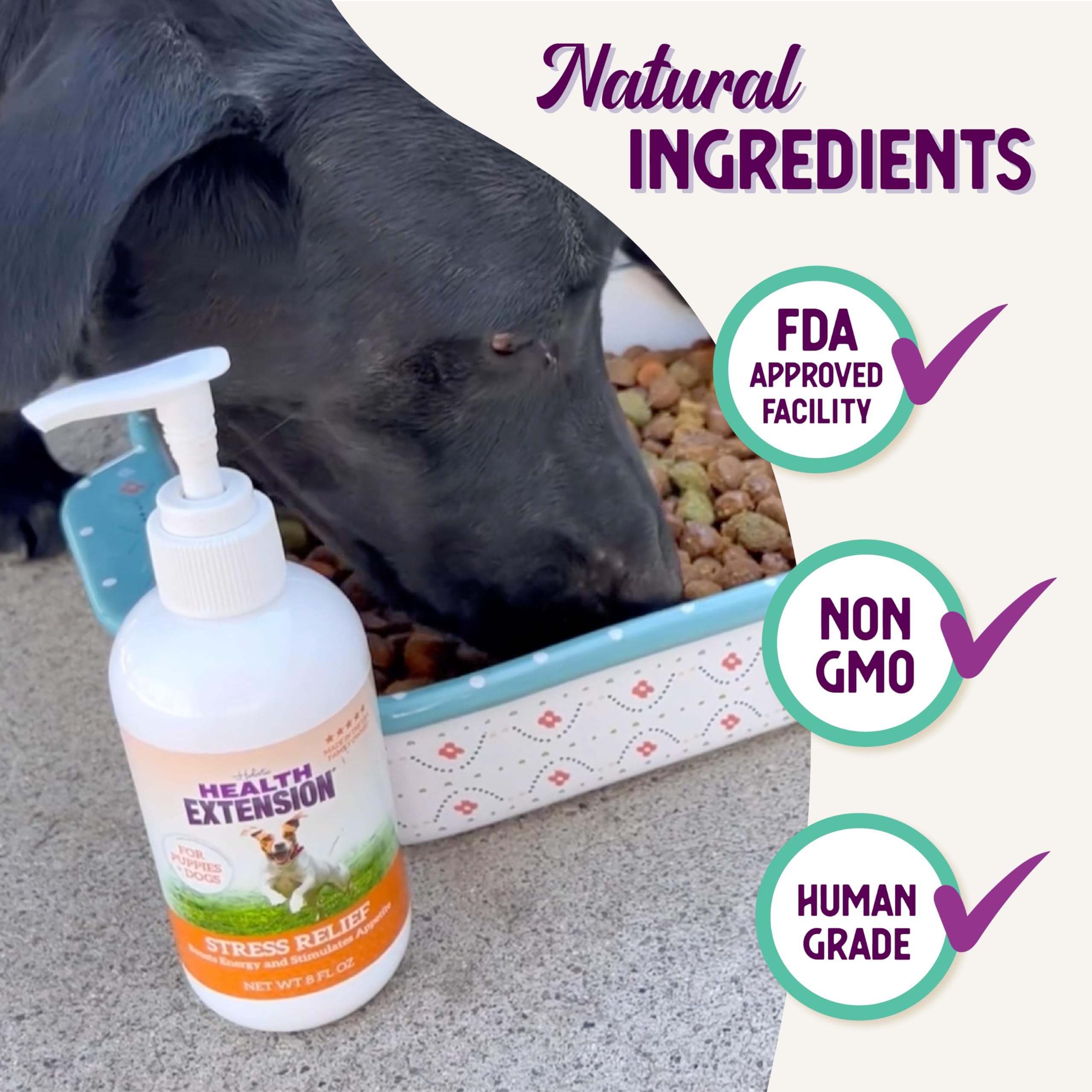 Health Extension Stress Relief liquid formula enables simple shake-and-serve dosing.